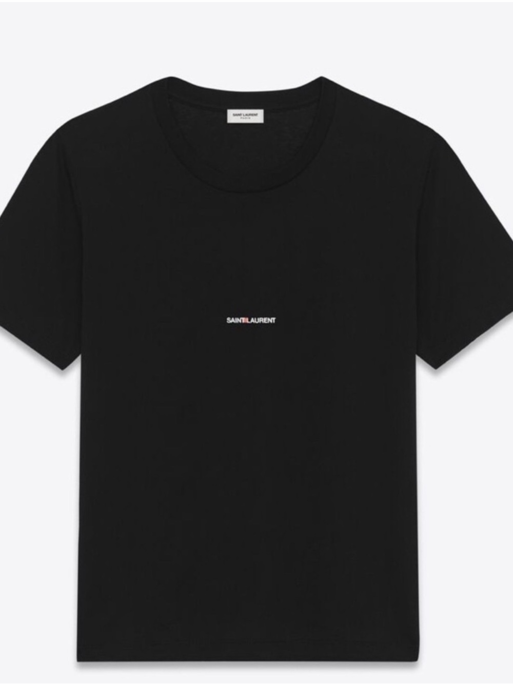 Saint Laurent Rive Gaughe Black Logo Crewneck T-Shirt